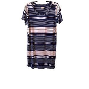 Hollister Dress TShirt Womens Sz S Blue White Comfy Pullover Short Sleeve